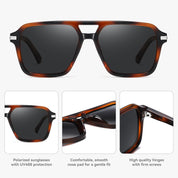 HAOLOTA Retro Aviator Sunglasses for Women and Men, Polarized Square Shades UV Protection SG3483