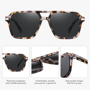 HAOLOTA Retro Aviator Sunglasses for Women and Men, Polarized Square Shades UV Protection SG3483