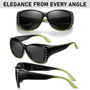 HAOLOTA Women's Polarized Fit Over Sunglasses with RhinestoneUV400 Protection SG0107
