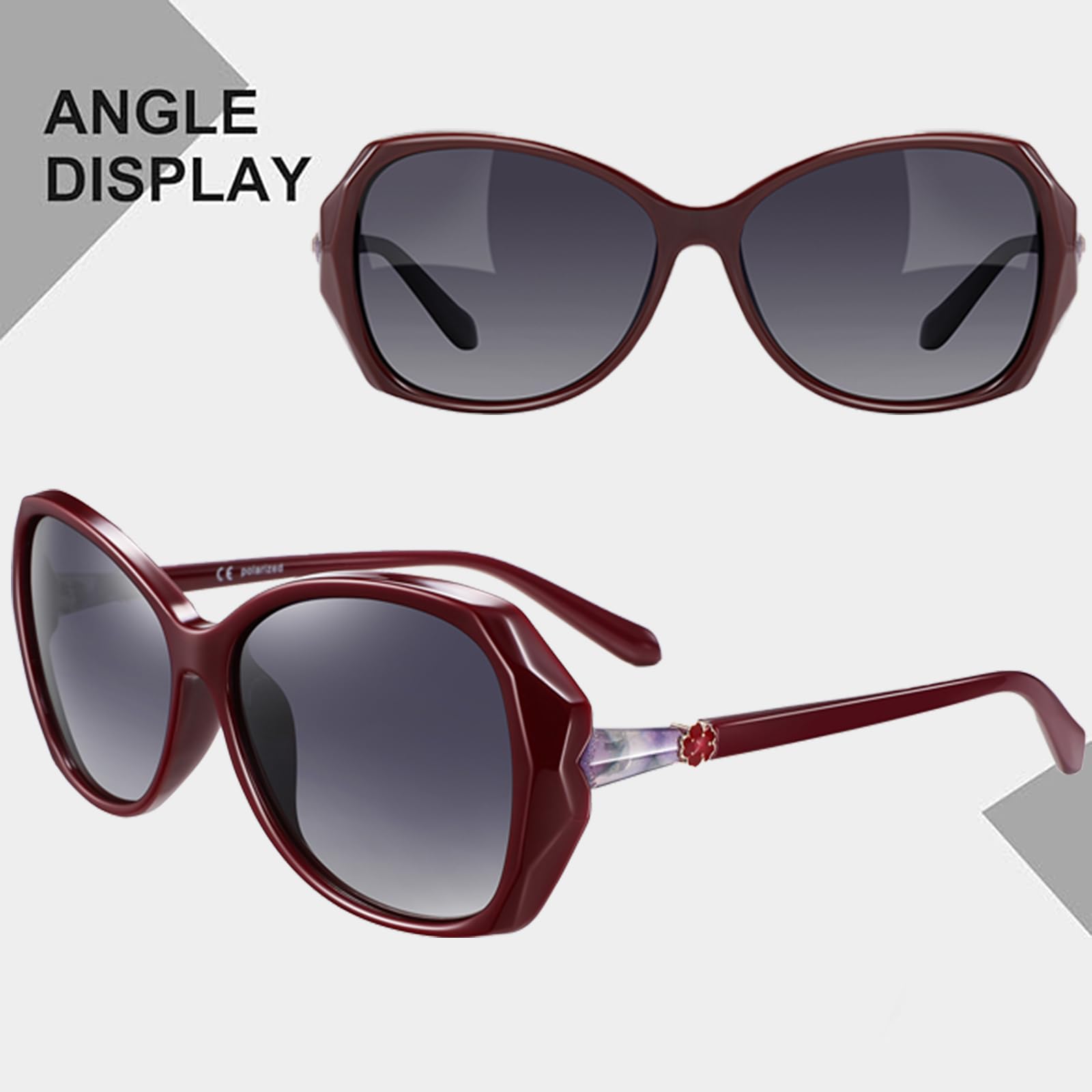 HAOLOTA Oversized Sunglasses Womens Polarized Trendy Sun Glasses Shades UV400 Protection SG9402