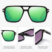 HAOLOTA Retro Aviator Sunglasses for Women and Men, Polarized Square Shades UV Protection SG3483