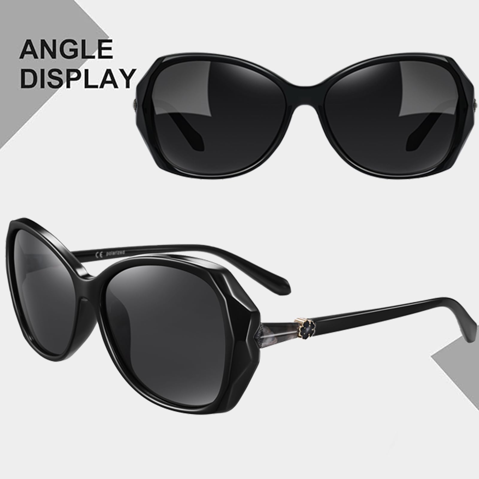 HAOLOTA Oversized Sunglasses Womens Polarized Trendy Sun Glasses Shades UV400 Protection SG9402
