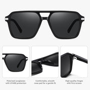 HAOLOTA Retro Aviator Sunglasses for Women and Men, Polarized Square Shades UV Protection SG3483