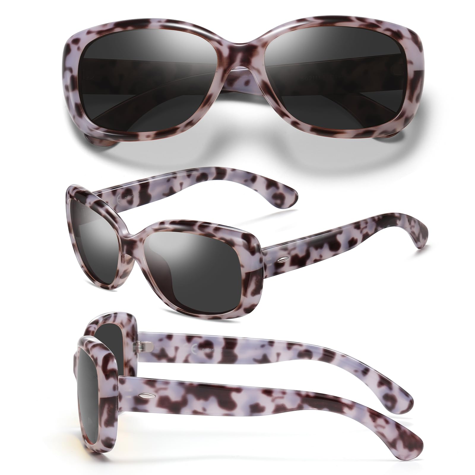 HAOLOTA Polarized Sunglasses Women Vintage Designer Sunglasses Wrap-Around Shapes UV400 SG0010