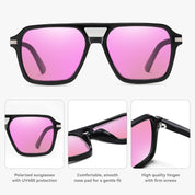 HAOLOTA Retro Aviator Sunglasses for Women and Men, Polarized Square Shades UV Protection SG3483
