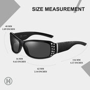 HAOLOTA Women's Polarized Rhinestone Sunglasses - Elegant Rectangle Frame with Bling UV400 SG0010