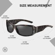 HAOLOTA Women's Polarized Rhinestone Sunglasses - Elegant Rectangle Frame with Bling UV400 SG0010