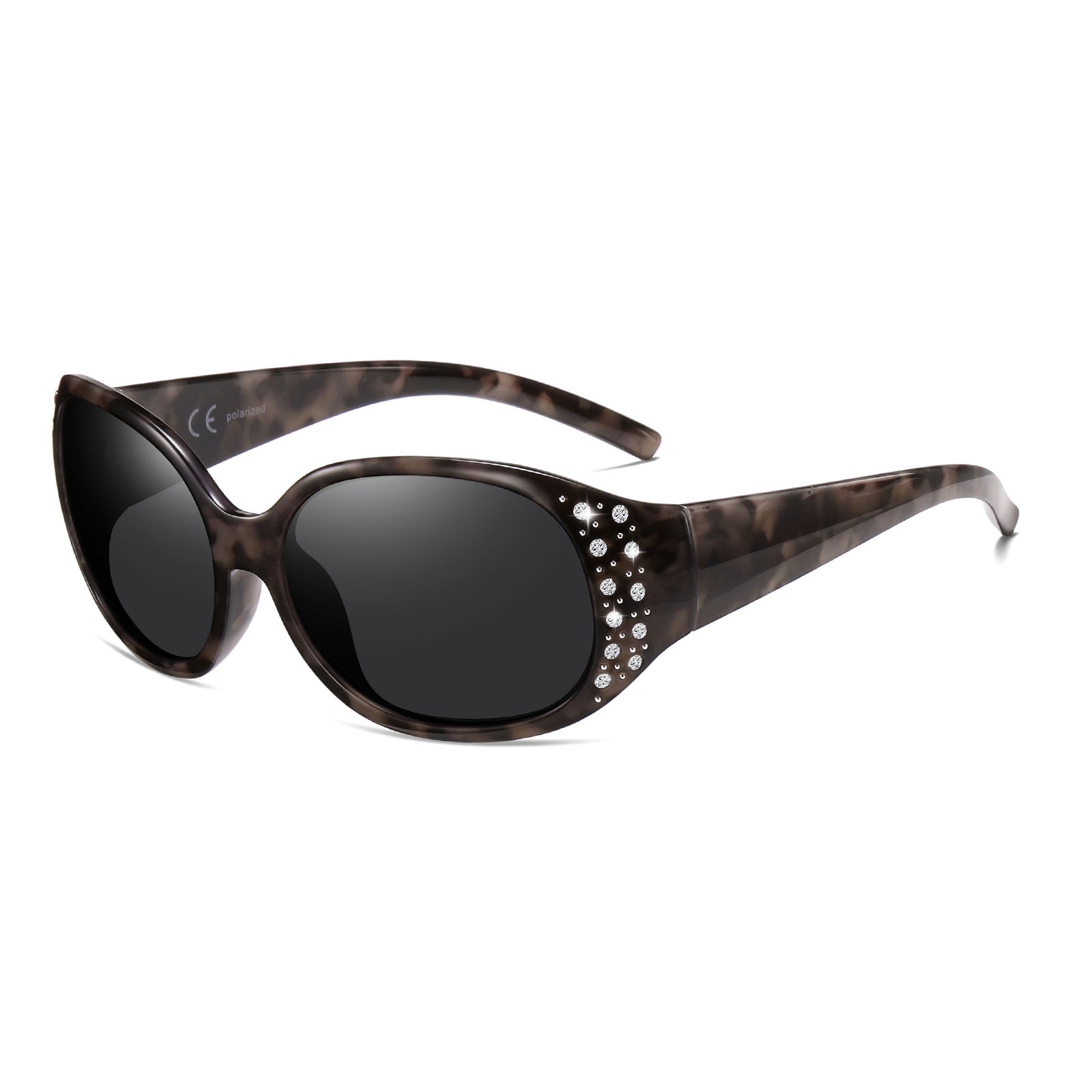 HAOLOTA Polarized Sunglasses for Women Rhinestone Wrap Around SG0008
