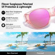 HAOLOTA Cat Eye Sunglasses for Over Glasses Polarized  UV Protection SG0179