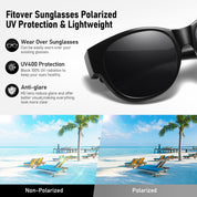 HAOLOTA Cat Eye Sunglasses for Over Glasses Polarized  UV Protection SG0179