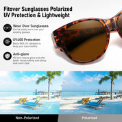 HAOLOTA Cat Eye Sunglasses for Over Glasses Polarized  UV Protection SG0179