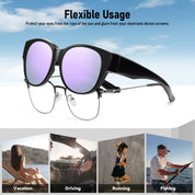 HAOLOTA Cat Eye Sunglasses for Over Glasses Polarized  UV Protection SG0179