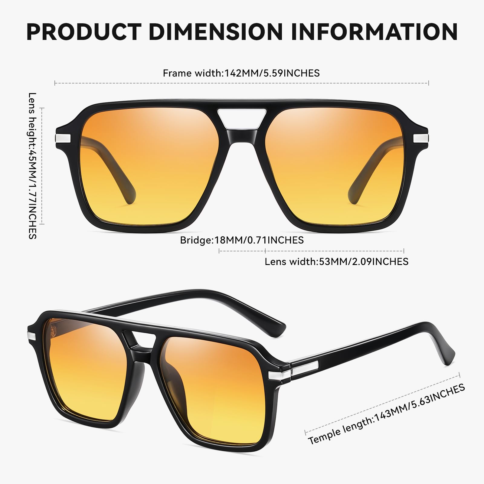 HAOLOTA Retro Aviator Sunglasses for Women and Men, Polarized Square Shades UV Protection SG3483