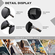HAOLOTA Oversized Sunglasses Womens Polarized Trendy Sun Glasses Shades UV400 Protection SG9402