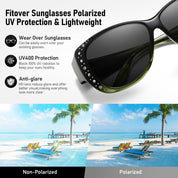 HAOLOTA Women's Polarized Fit Over Sunglasses with RhinestoneUV400 Protection SG0107
