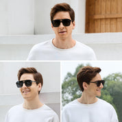 HAOLOTA Retro Aviator Sunglasses for Women and Men, Polarized Square Shades UV Protection SG3483