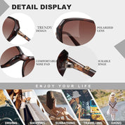 HAOLOTA Oversized Sunglasses Womens Polarized Trendy Sun Glasses Shades UV400 Protection SG9402