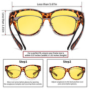 HAOLOTA Polarized Night Vision Driving Glasses Women Fit Over Glasses, Anti Glare NV0179