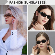 HAOLOTA Women's Polarized Rhinestone Sunglasses - Elegant Rectangle Frame with Bling UV400 SG0010