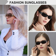HAOLOTA Women's Polarized Rhinestone Sunglasses - Elegant Rectangle Frame with Bling UV400 SG0010