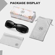 HAOLOTA Women's Polarized Rhinestone Sunglasses - Elegant Rectangle Frame with Bling UV400 SG0010