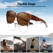 HAOLOTA Cat Eye Sunglasses for Over Glasses Polarized  UV Protection SG0179