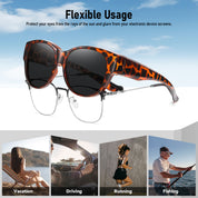 HAOLOTA Cat Eye Sunglasses for Over Glasses Polarized  UV Protection SG0179