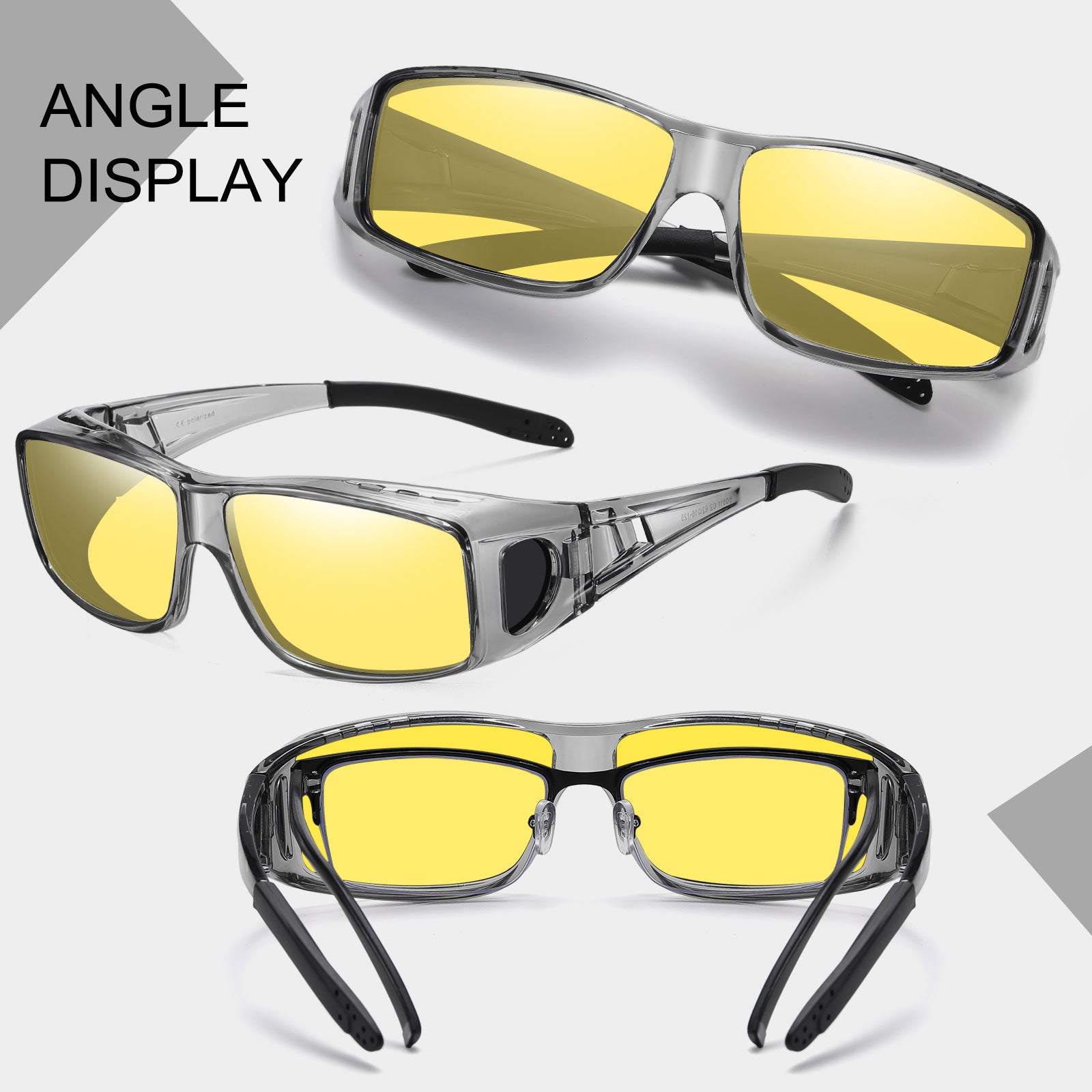 HAOLOTA Night Vision Driving Over Glasses, Nighttime Glasses Men Women Anti Glare NV0311