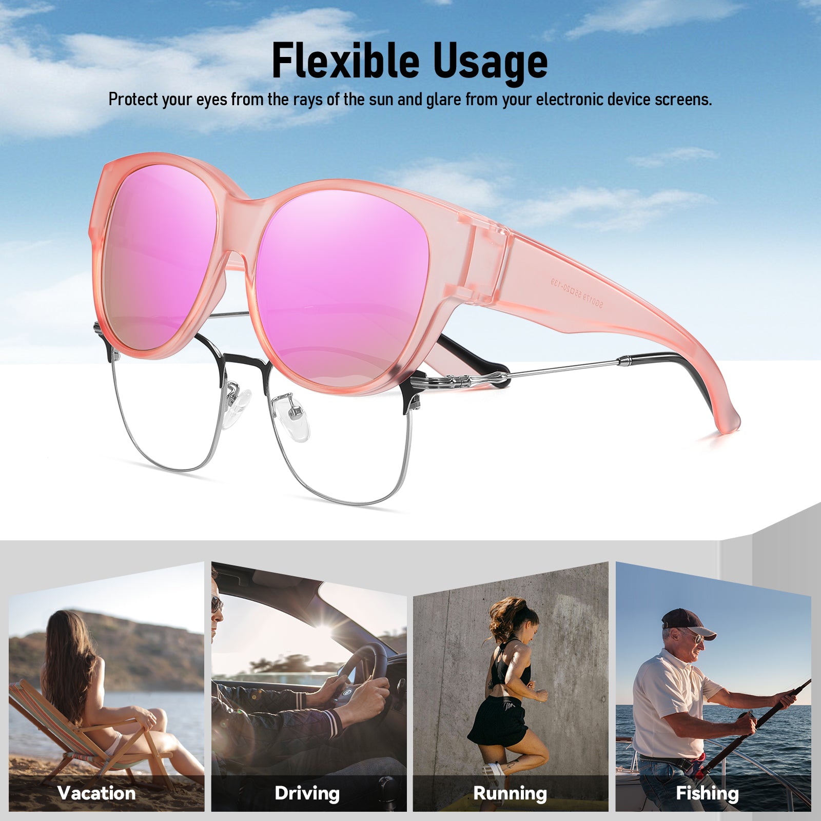 HAOLOTA Cat Eye Sunglasses for Over Glasses Polarized  UV Protection SG0179