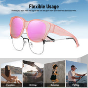 HAOLOTA Cat Eye Sunglasses for Over Glasses Polarized  UV Protection SG0179
