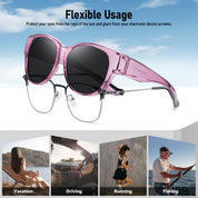 HAOLOTA Cat Eye Sunglasses for Over Glasses Polarized  UV Protection SG0179