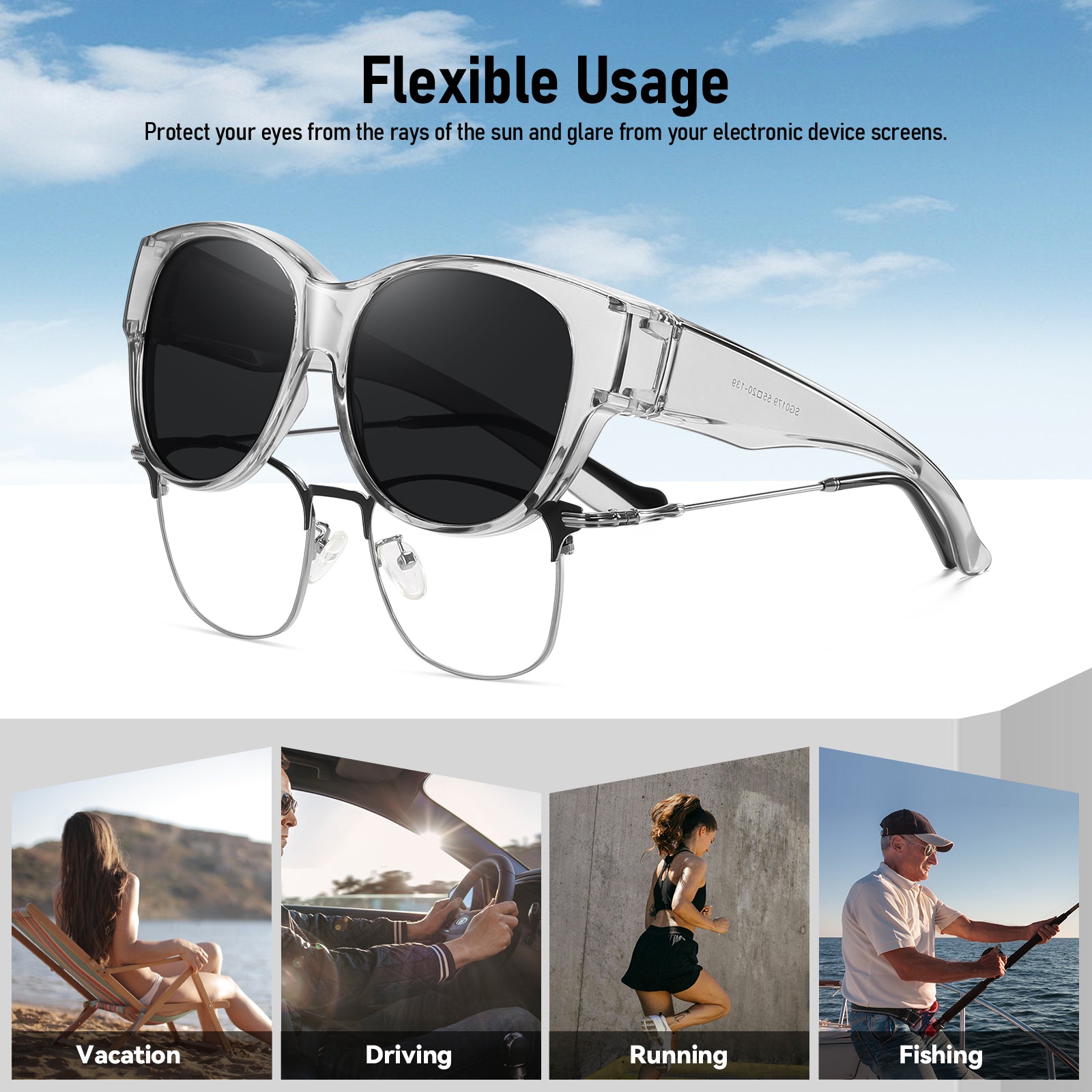 HAOLOTA Cat Eye Sunglasses for Over Glasses Polarized  UV Protection SG0179