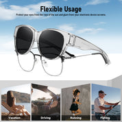 HAOLOTA Cat Eye Sunglasses for Over Glasses Polarized  UV Protection SG0179