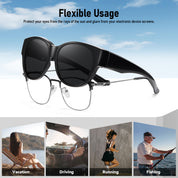 HAOLOTA Cat Eye Sunglasses for Over Glasses Polarized  UV Protection SG0179
