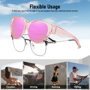 HAOLOTA Cat Eye Sunglasses for Over Glasses Polarized  UV Protection SG0179