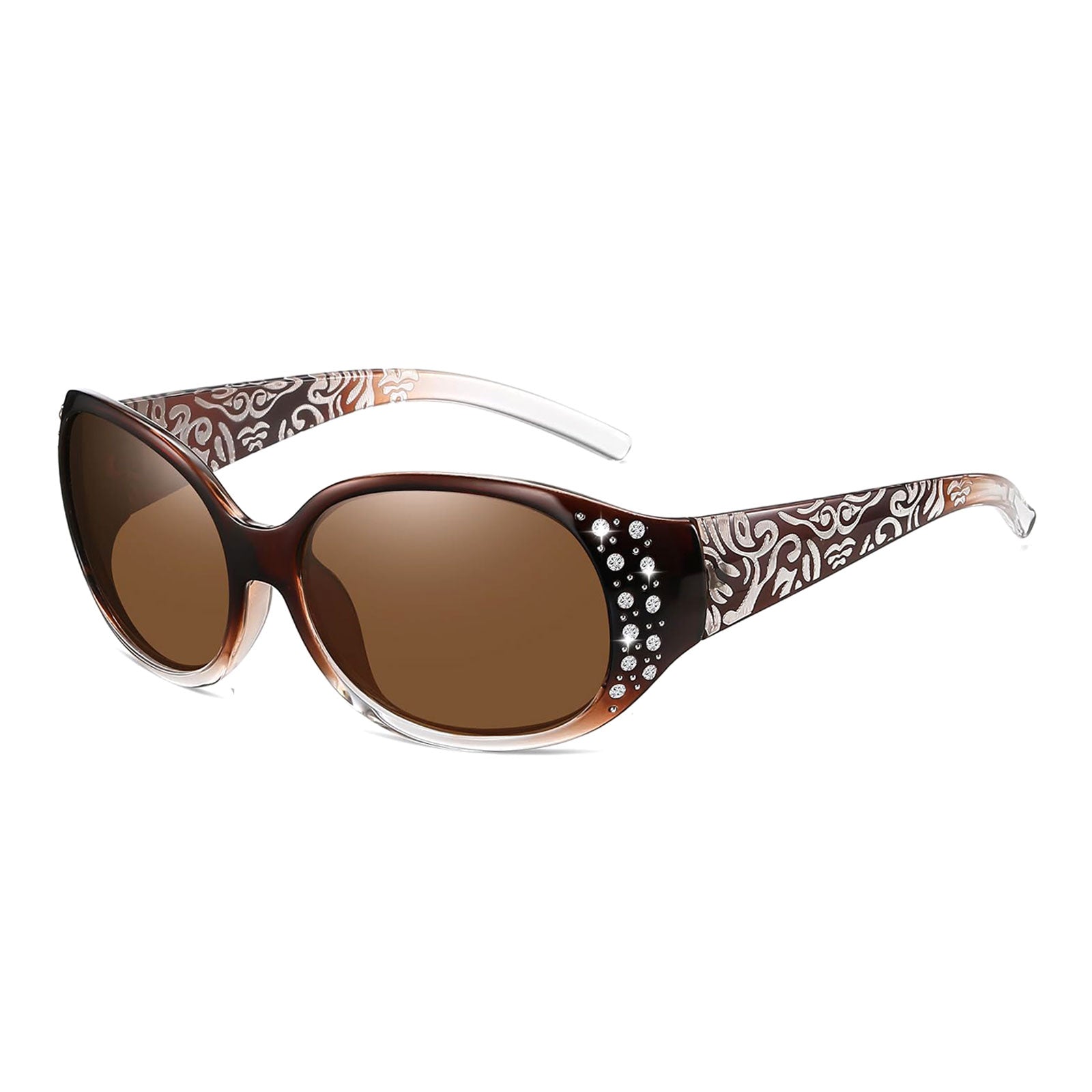 HAOLOTA Polarized Sunglasses for Women Rhinestone Wrap Around SG0008