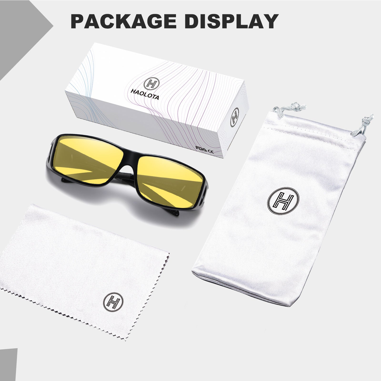 HAOLOTA Night Vision Driving Over Glasses, Nighttime Glasses Men Women Anti Glare NV0311