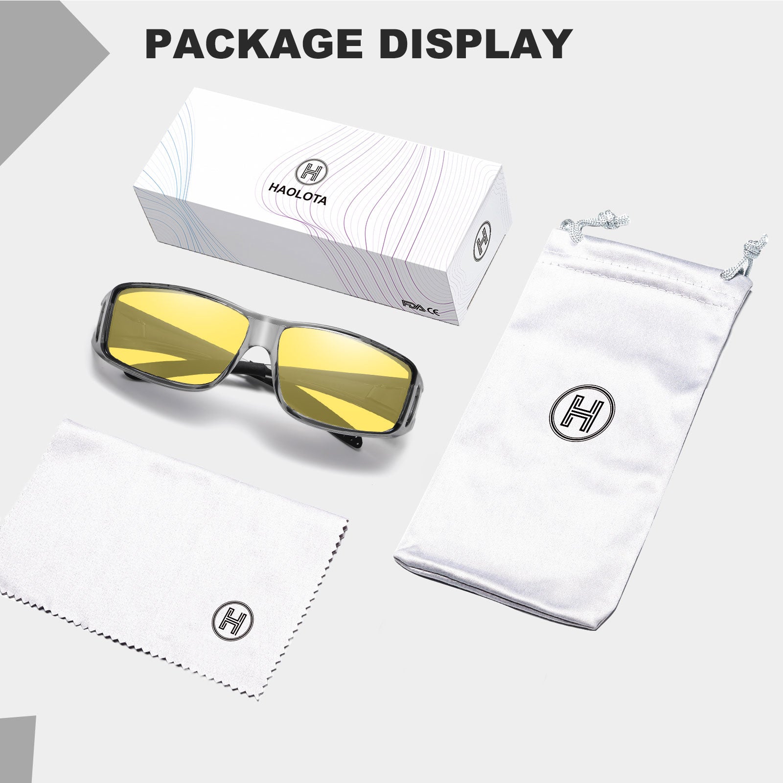 HAOLOTA Night Vision Driving Over Glasses, Nighttime Glasses Men Women Anti Glare NV0311