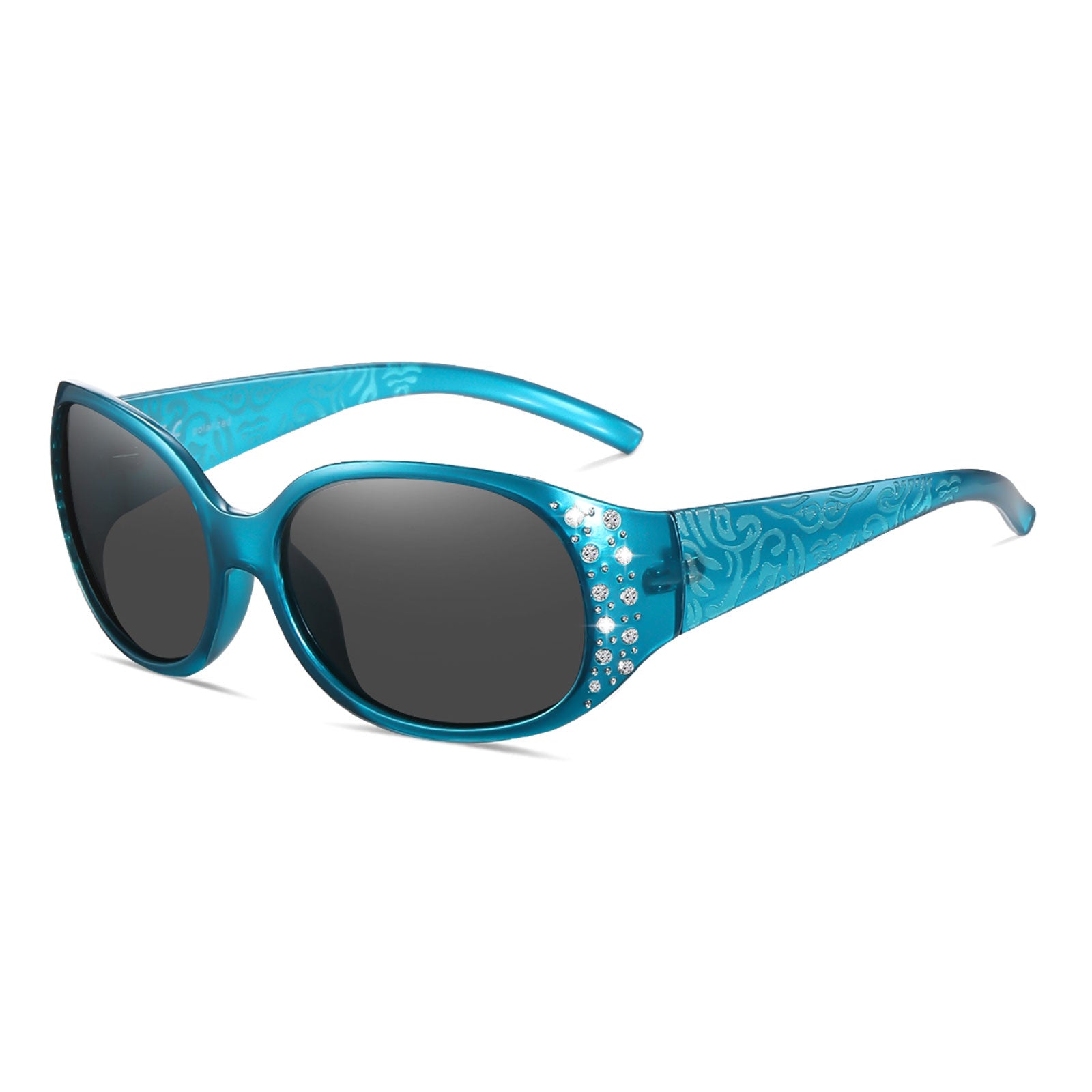 HAOLOTA Polarized Sunglasses for Women Rhinestone Wrap Around SG0008