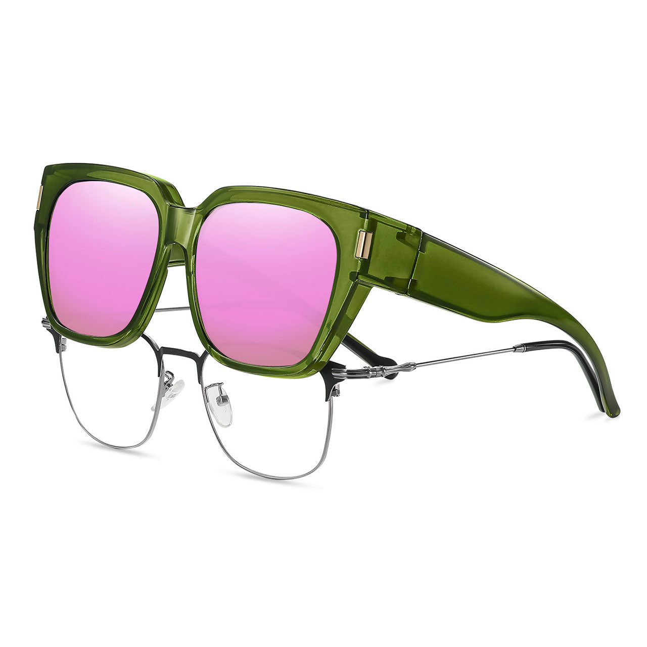 HAOLOTA Fit-Over Sunglasses for Women Men Square Shapes UV Protection SG0512