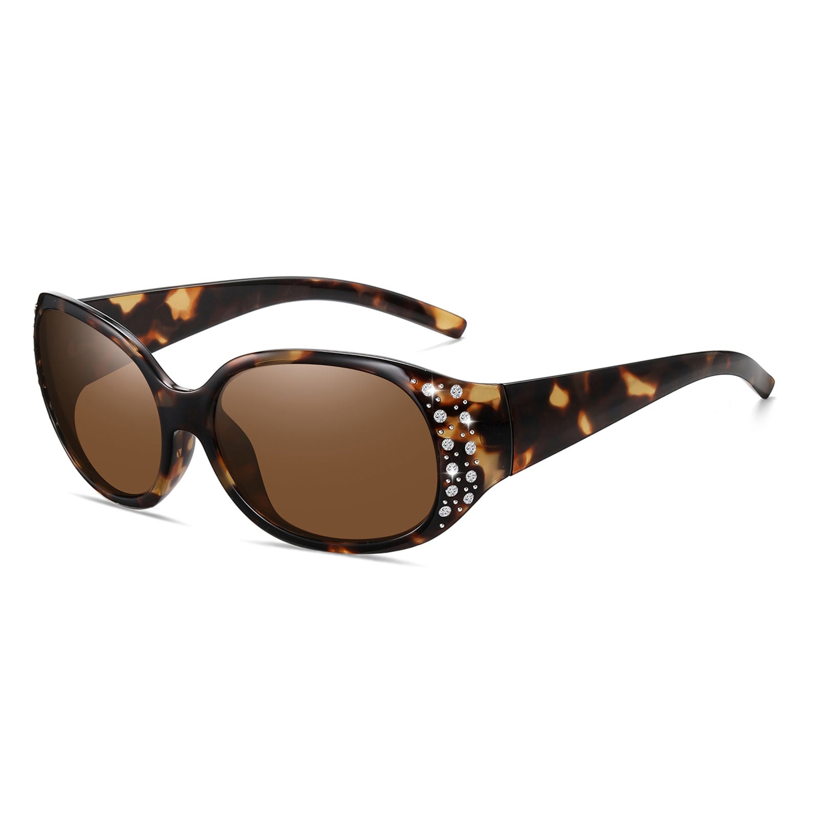 HAOLOTA Polarized Sunglasses for Women Rhinestone Wrap Around SG0008