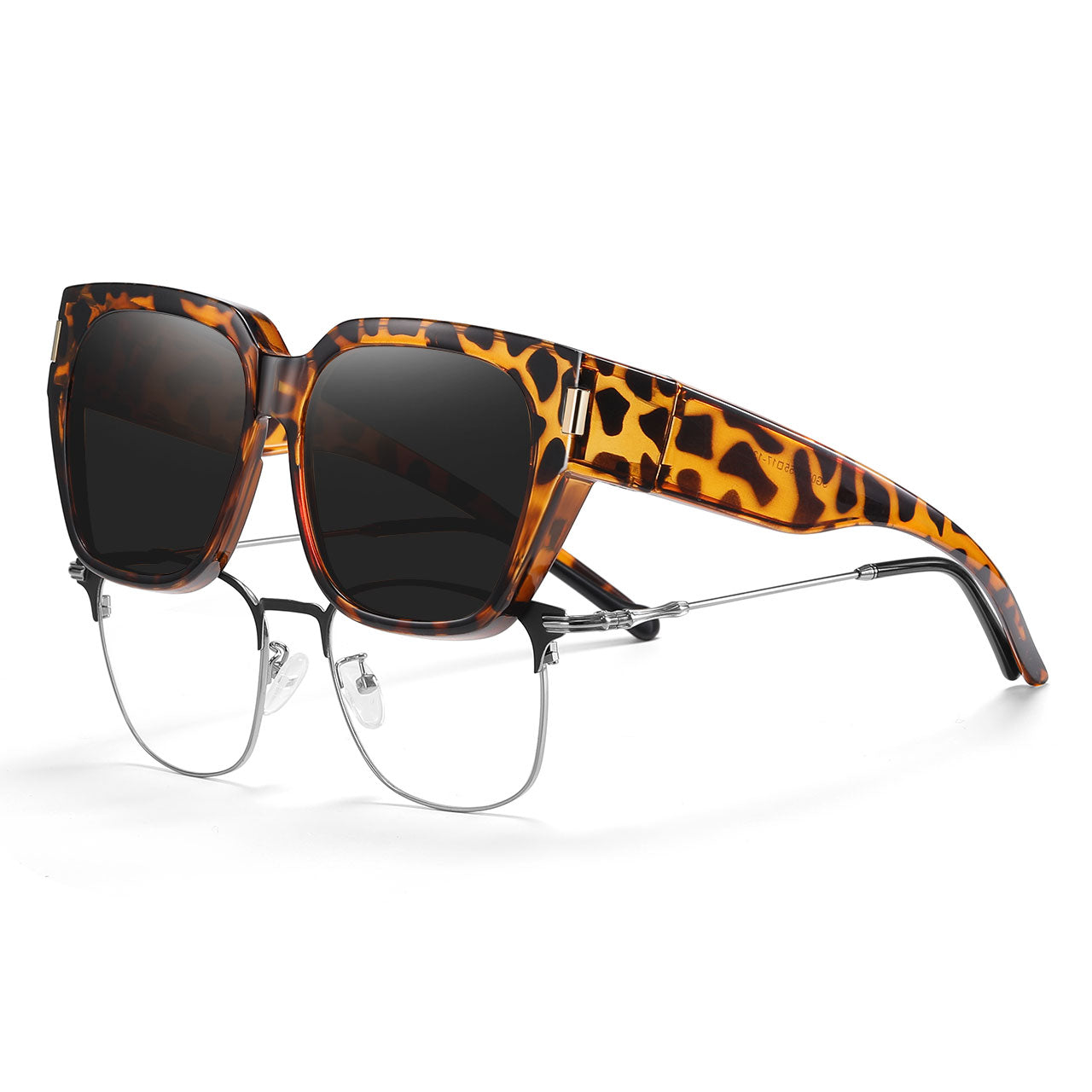 HAOLOTA Fit-Over Sunglasses for Women Men Square Shapes UV Protection SG0512