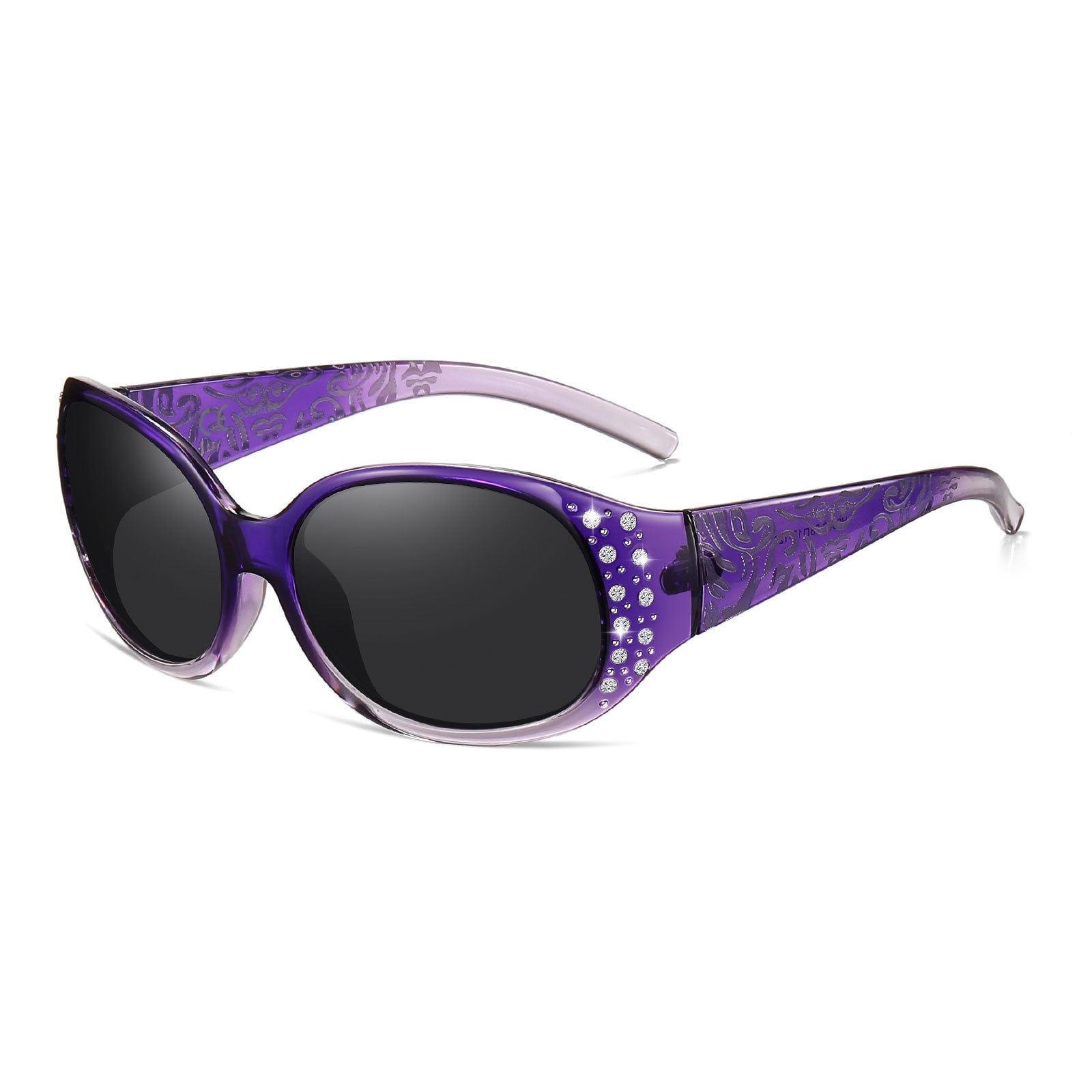 HAOLOTA Polarized Sunglasses for Women Rhinestone Wrap Around SG0008
