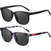 HAOLOTA 2pcs Classic Round Polarized Sunglasses for Women Men Lightweight SG8081-2P