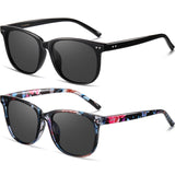 HAOLOTA 2pcs Classic Round Polarized Sunglasses for Women Men Lightweight SG8081-2P