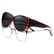 HAOLOTA Women's Polarized Fit Over Sunglasses with RhinestoneUV400 Protection SG0107