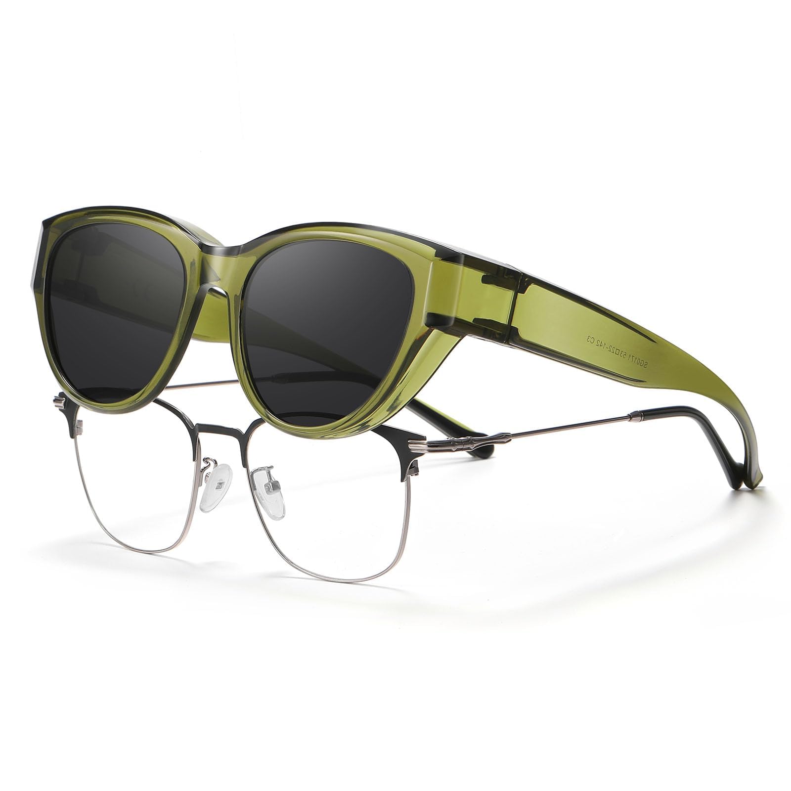 HAOLOTA Polarized Fit Over Sunglasses for Women Cat Eye for Prescription Glasses SG0171