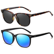HAOLOTA 2pcs Classic Round Polarized Sunglasses for Women Men Lightweight SG8081-2P