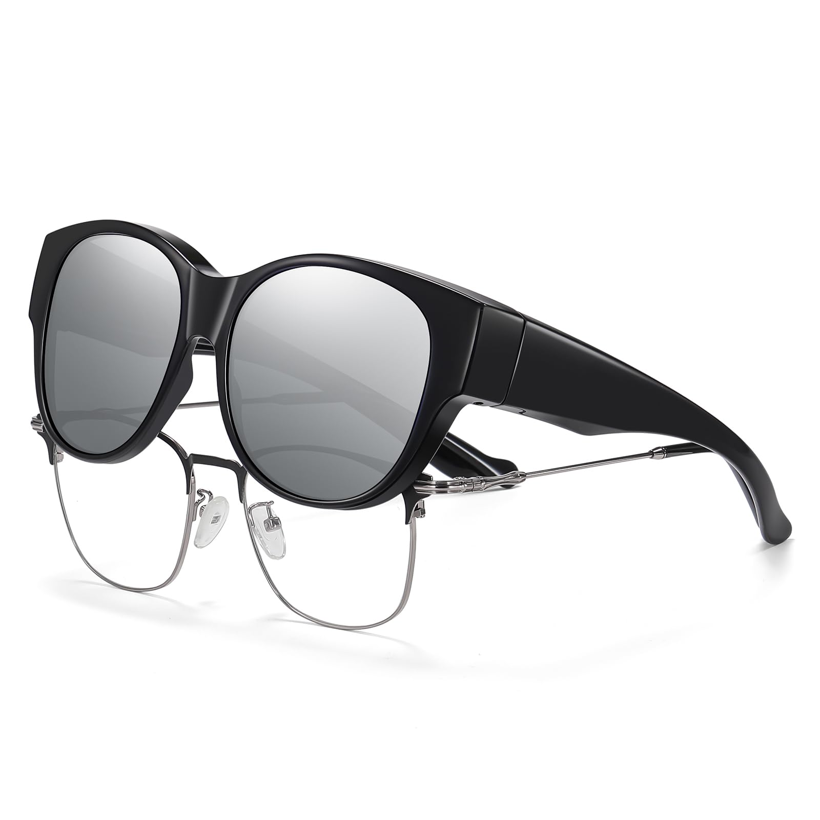HAOLOTA Cat Eye Sunglasses for Over Glasses Polarized  UV Protection SG0179