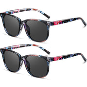 HAOLOTA 2pcs Classic Round Polarized Sunglasses for Women Men Lightweight SG8081-2P